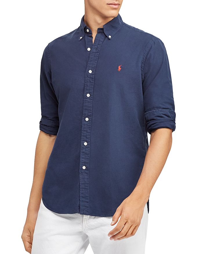 Shop Polo Ralph Lauren Classic Fit Long Sleeve Cotton Oxford Button Down Shirt In Navy