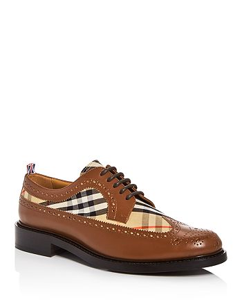 italic Numeric Experienced person Burberry Men's Arndale Vintage Check Wingtip Oxfords | Bloomingdale's