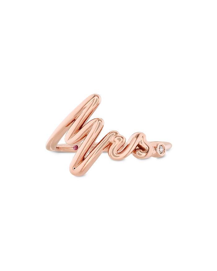 Hayley Paige For Hearts On Fire 18k Rose Gold Love Code Band With Diamonds & Pink Sapphire In White/rose Gold