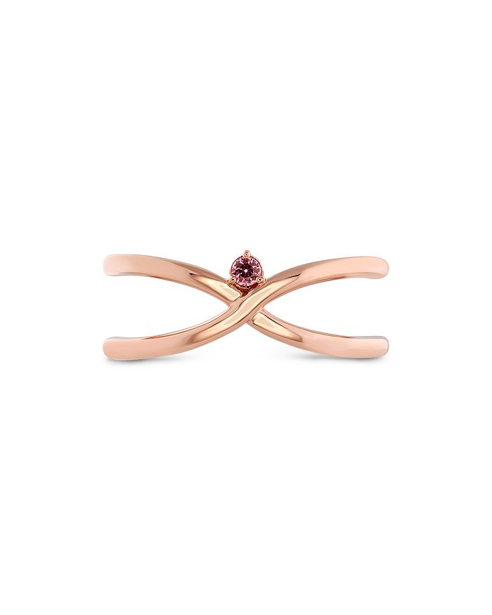 Hayley Paige For Hearts On Fire 18k Rose Gold Love Wrap Band With Sapphires In Pink/rose Gold