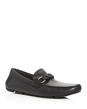 Salvatore Ferragamo Men's Stuart Braided Leather Moc-Toe Drivers - Regular