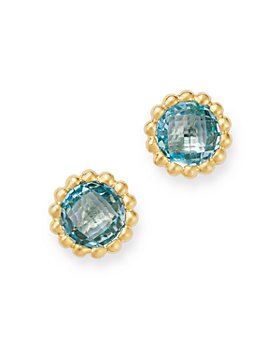 Bloomingdale's - Blue Topaz Beaded Stud Earrings in 14K Yellow Gold - 100% Exclusive