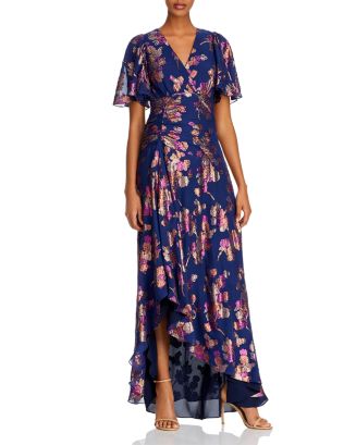 Shoshanna Minka Silk-Blend Metallic Floral Dress | Bloomingdale's