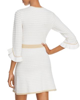 Shoshanna Claira Metallic Ribbed Fit and Flare Knit Dress | Bloomingdale's  Women