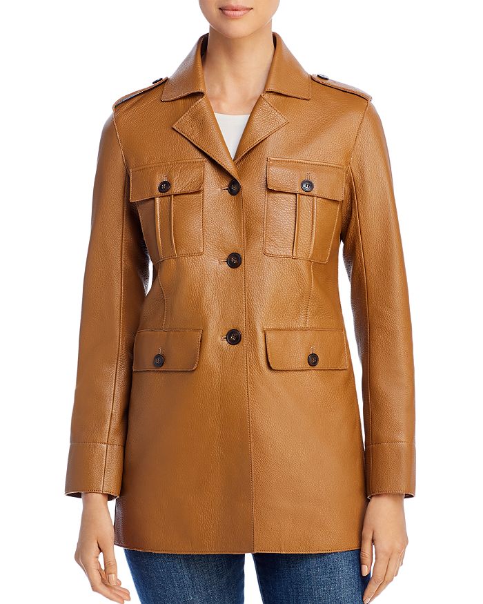 Tory Burch Sgt. Pepper Leather Jacket In Pueblo/brown | ModeSens