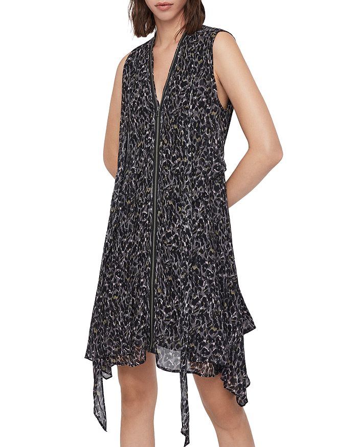ALLSAINTS Jayda Waterleo Zip-Front Dress | Bloomingdale's