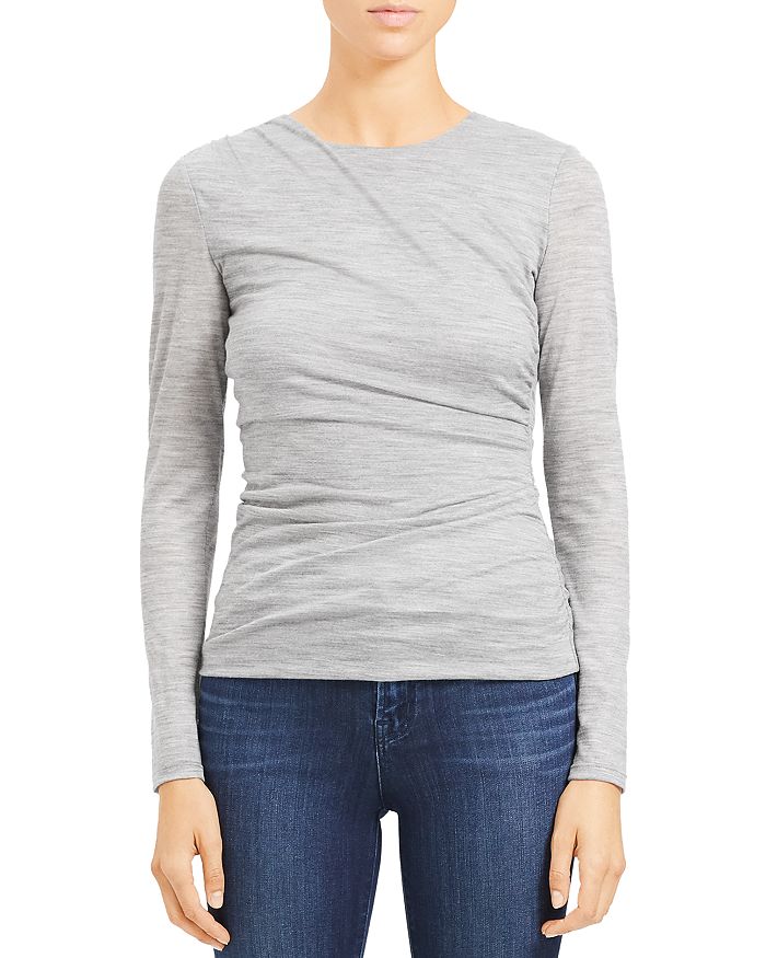 Theory Twisted Wool Top | Bloomingdale's