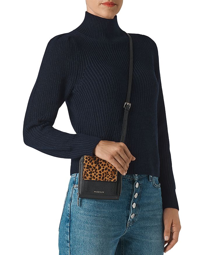 Whistles Puffed-shoulder Sweater In Navy