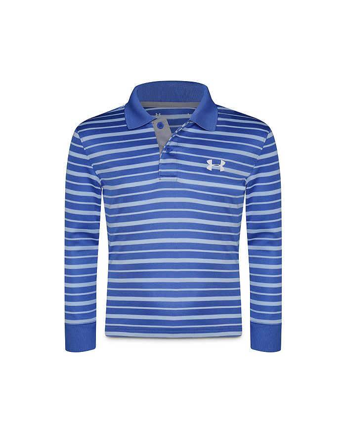 Under Armour Boys' Striped Polo Shirt Little Kid In Powderkeg Blue