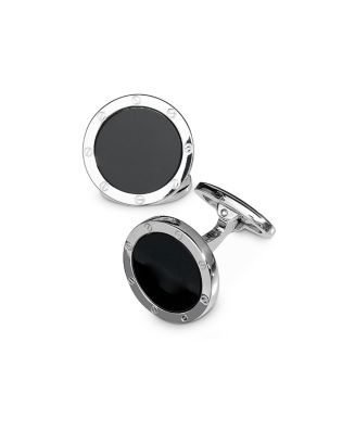 Jan Leslie Sterling Silver and Black Onyx Rivet Detail Cufflinks ...