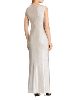 Rhinestone-Pin Metallic Gown