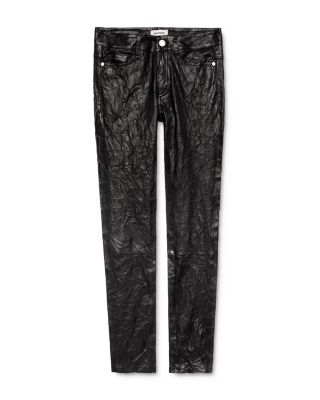 Phlame Crinkled-Leather Pants