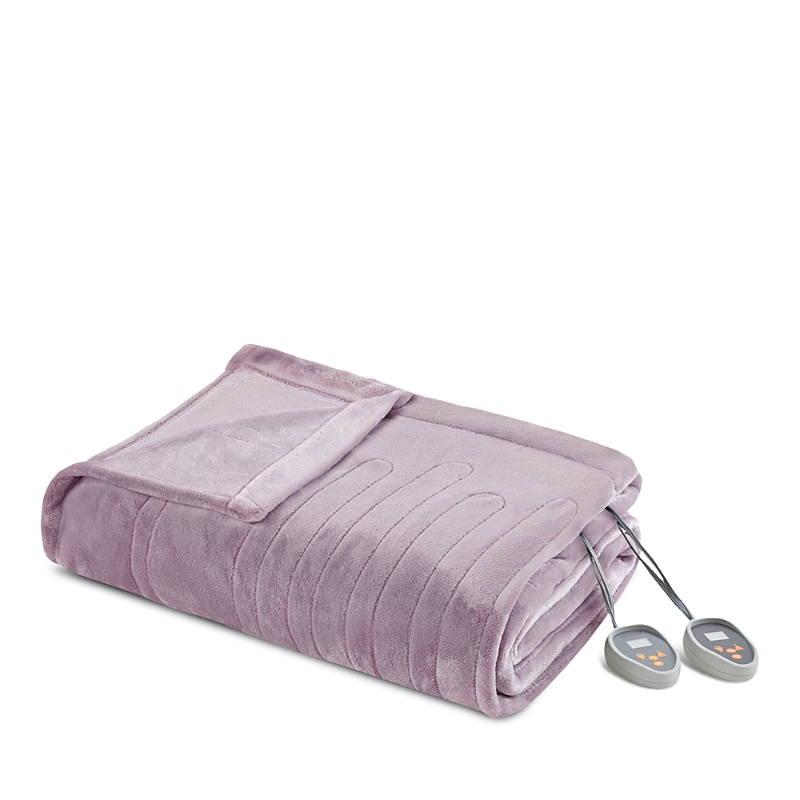 Beautyrest Electric Plush Queen Blanket Bedding In Lavender