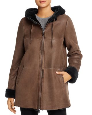 Maximilian Furs Hooded Shearling Coat Exclusive Bloomingdale's