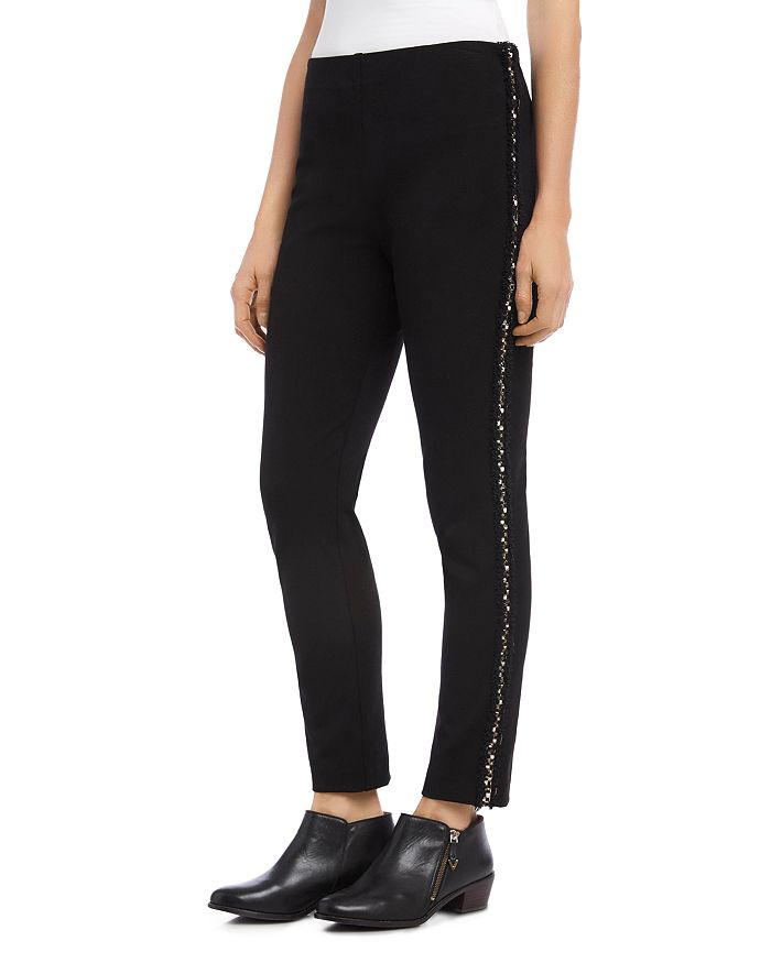 KAREN KANE PIPER BRAIDED TRIM SKINNY PANTS,4L09228