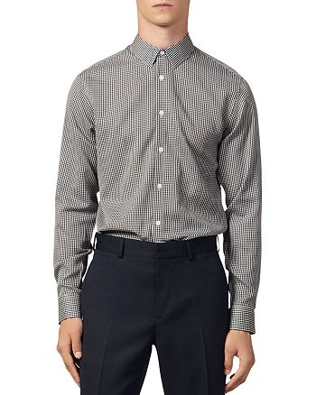 Sandro Micro Check Slim Fit Button-Down Shirt | Bloomingdale's
