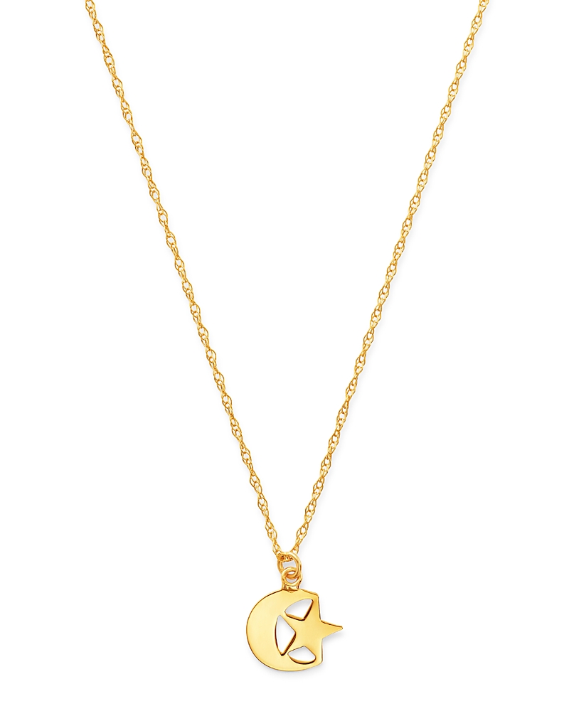 Moon & Meadow Star & Moon Pendant Necklace In 14k Yellow Gold, 18 - Exclusive In Gold