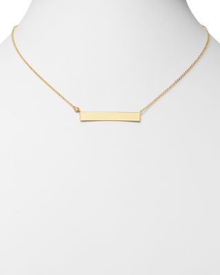 14k gold bar necklace