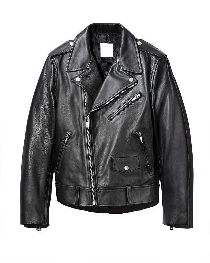 SANDRO Perfecto Leather Biker Jacket,SHPBL00171