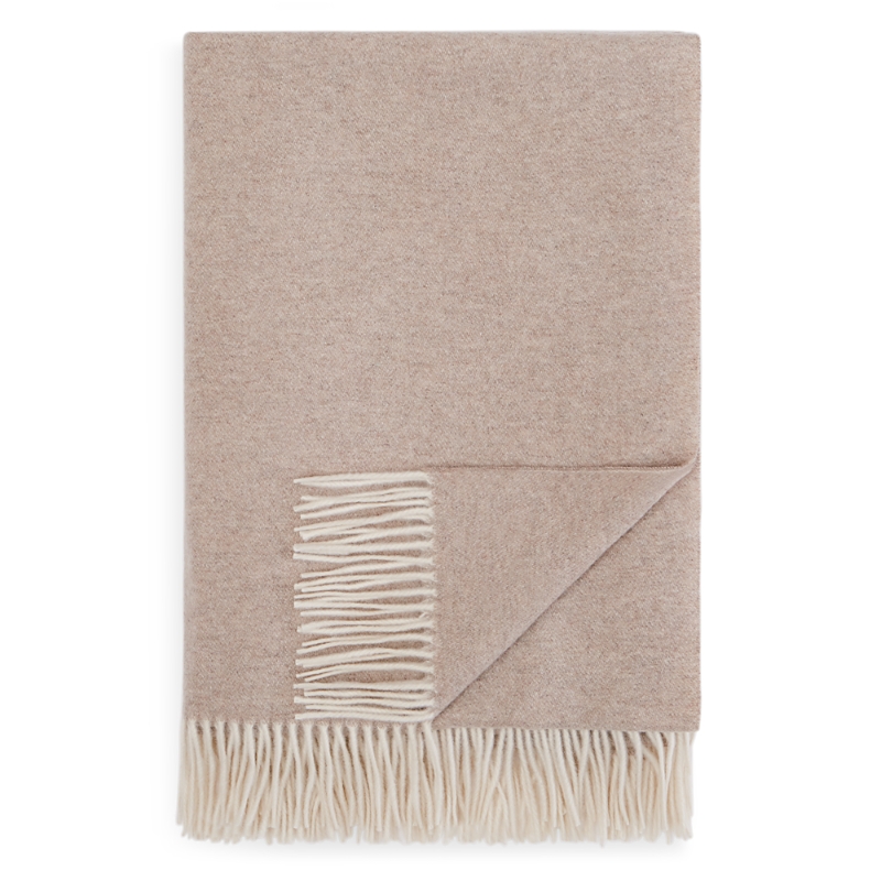 Sferra Renna Fringed Throw In Natural