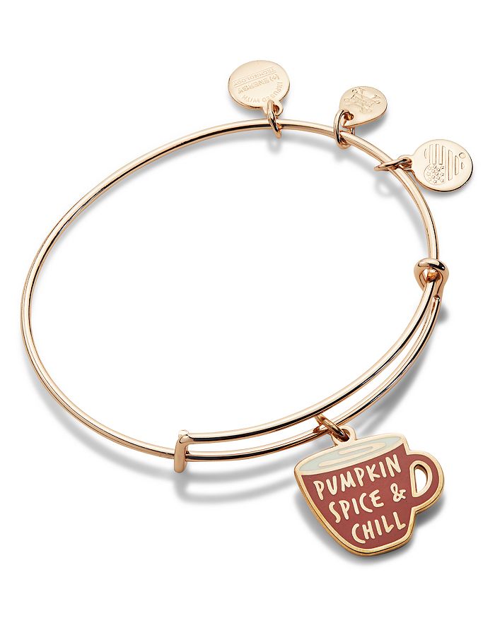 Alex And Ani Pumpkin Spice And Chill Expandable Charm Bracelet In Rose Gold