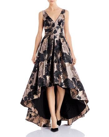 Eliza J Floral Jacquard High-Low Gown | Bloomingdale's