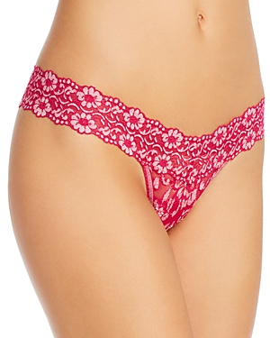 HANKY PANKY CROSS-DYED SIGNATURE LACE LOW-RISE THONG,591054