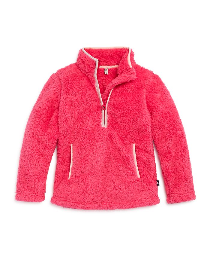 Joules Girls' Emilie Faux Fur Quarter-zip Sweatshirt - Little Kid, Big Kid In Pink
