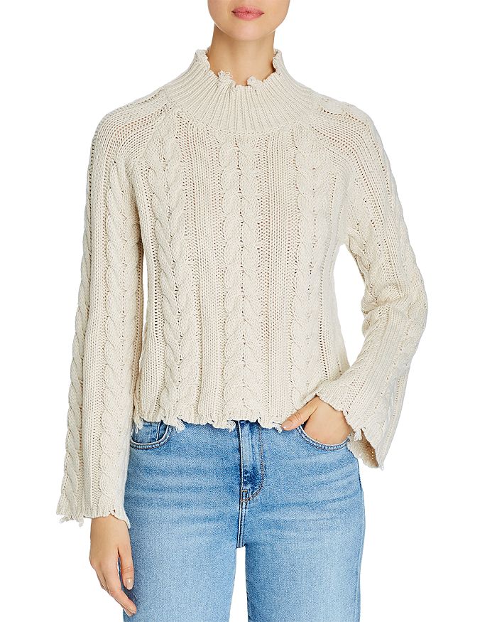 Elan Distressed Cable Knit Sweater | Bloomingdale's