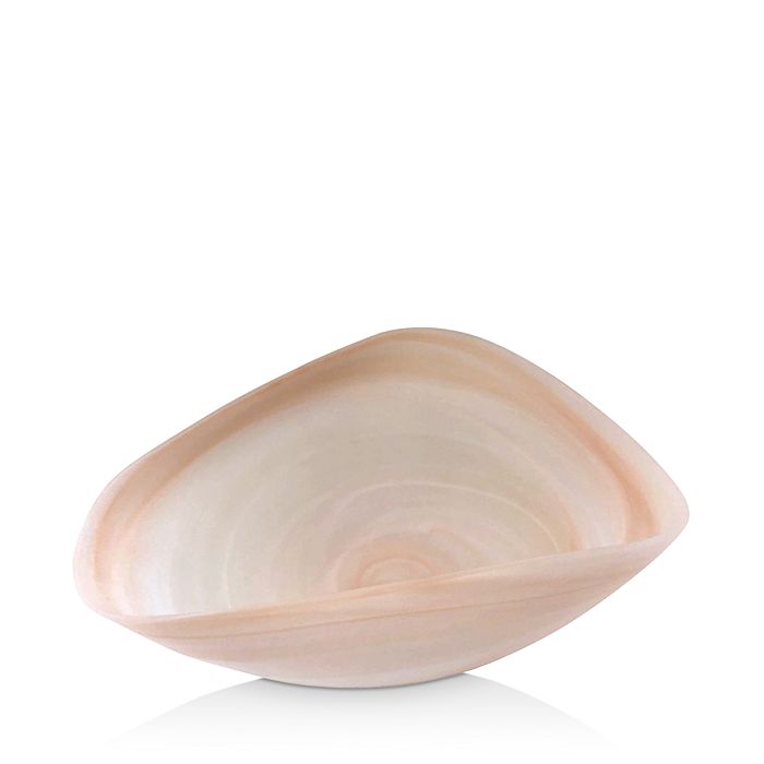 Mariposa Black White Alabaster Matte Decorative Bowl