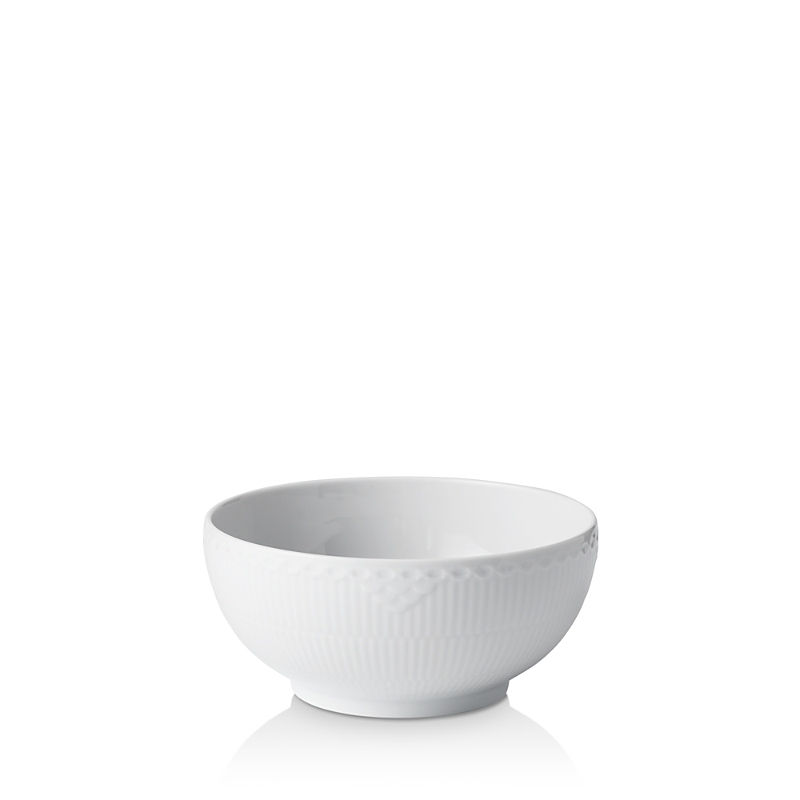 Royal Copenhagen White Fluted Half-lace Bowl, 1 Qt. In White