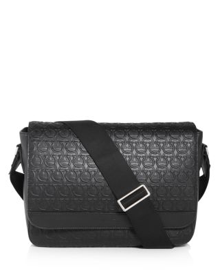 Salvatore Ferragamo Gancini Embossed Leather Messenger Bag | Bloomingdale's