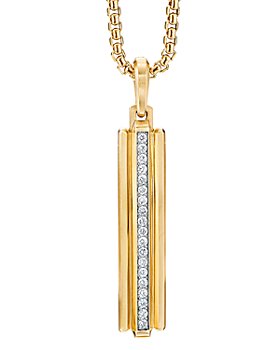 David Yurman - 18K Yellow Gold Deco Ingot Pendant with Pavé Diamonds