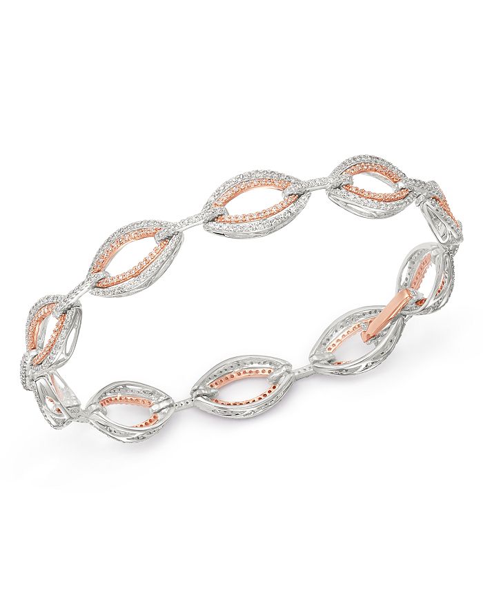 Bloomingdale's Diamond Link Chain Bracelet In 14k White Gold & 14k Rose Gold, 2.0 Ct. T.w. - 100% Exclusive In White/rose Gold