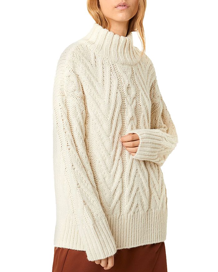 FRENCH CONNECTION NISSA CHUNKY CABLE-KNIT SWEATER,78MNB