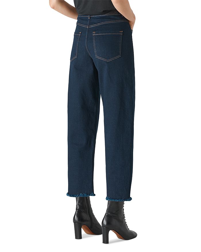 Whistles High-waist Barrel-leg Jeans In Dark Denim In Dark Denim