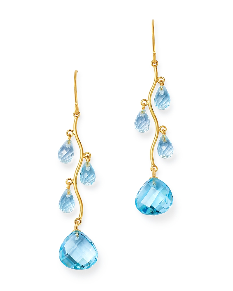 Bloomingdale's Fine Collection Blue Topaz Chandelier Earrings in 14K Yellow Gold