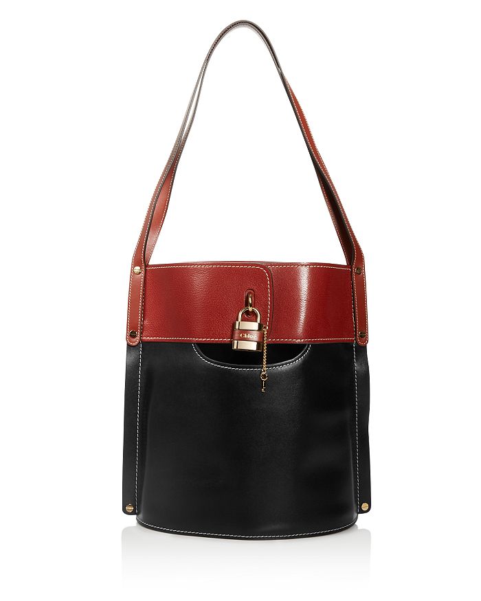 CHLOÉ ABY COLOR-BLOCK LEATHER BUCKET BAG,C20SS209C51