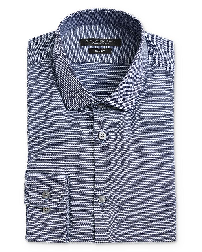 John Varvatos Star USA Textured-Weave Slim Fit Dress Shirt | Bloomingdale's