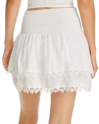 Mariel Smocked Top Swim Cover-Up & Belle Smocked Mini Skirt Swim Cover-Up