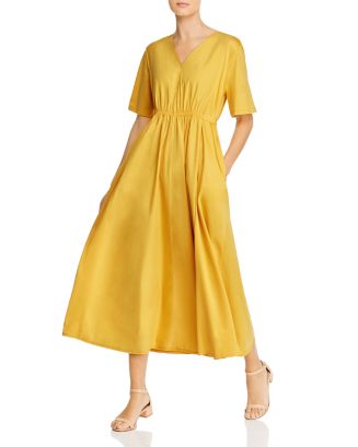 Weekend Max Mara Bairo Drawstring Cotton Midi Dress