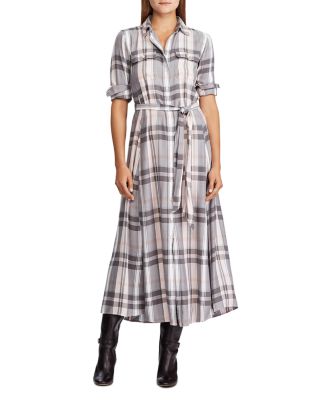 ralph lauren plaid shirt dress