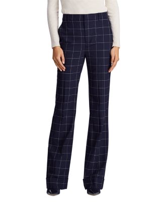 wide leg windowpane pants