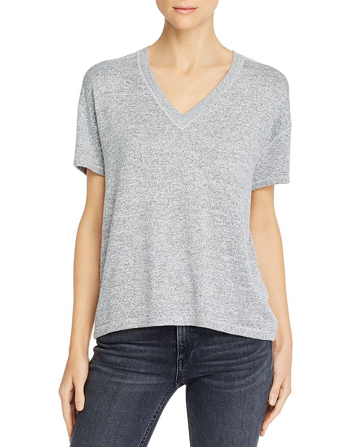 Rag & Bone Avryl V-neck Short-sleeve T-shirt In Light Heather Gray