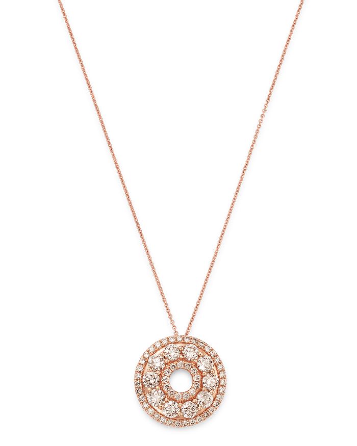 Bloomingdale's Champage Diamond Circle Pendant In 14k Rose Gold, 2.45 Ct. T.w. - 100% Exclusive In White/rose Gold