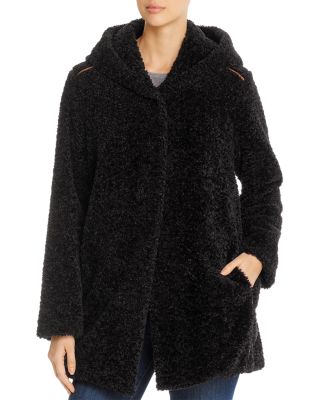 black teddy coat hood