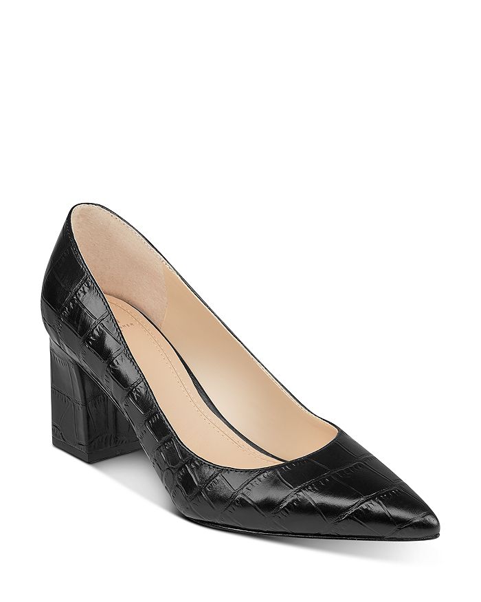 Marc Fisher Ltd Women's Zala Pointed-toe Block-heel Pumps In Black
