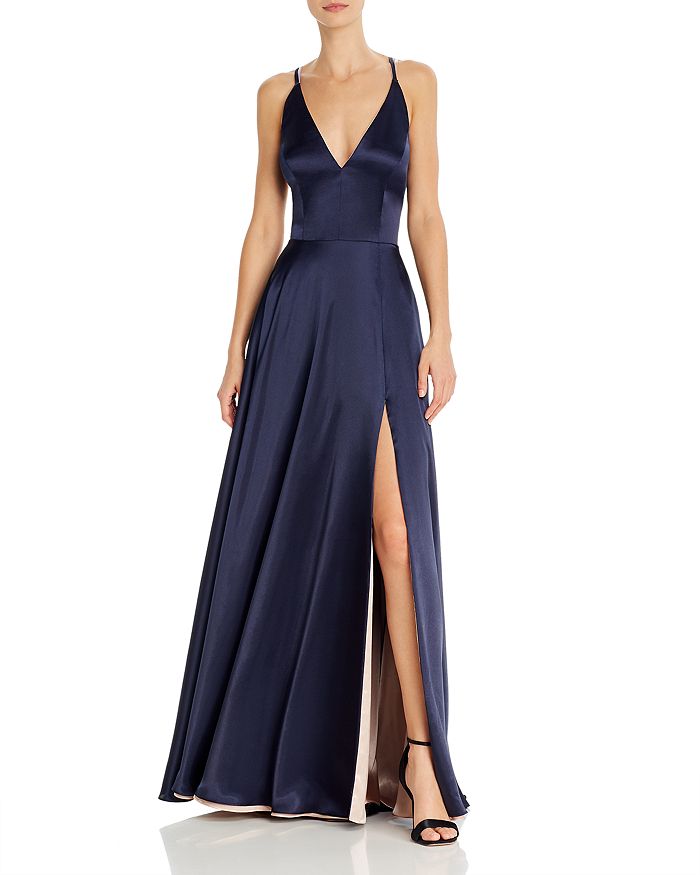 AQUA Lace-Up Gown - 100% Exclusive | Bloomingdale's