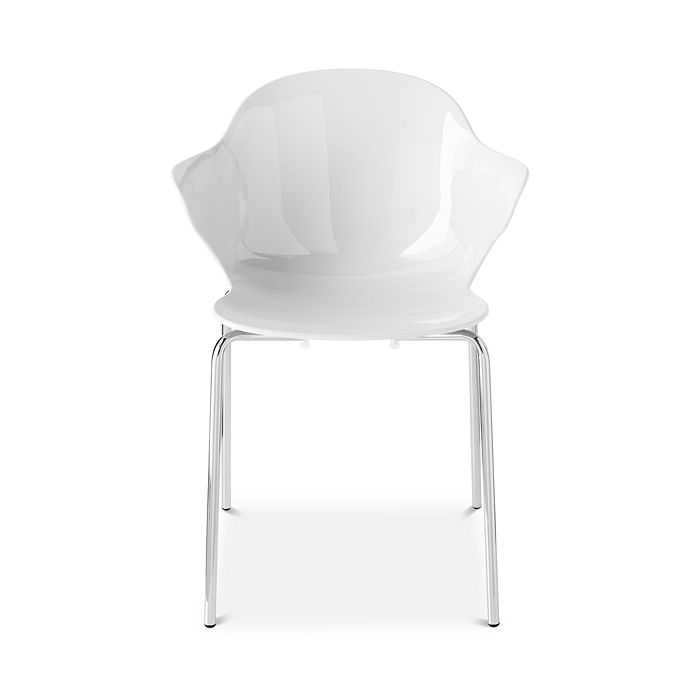 Shop Calligaris St. Tropez Chrome Chair In Chrome/white