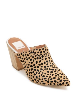 Dolce Vita Women s Angela Leopard Print Stacked Heel Mules Bloomingdale s